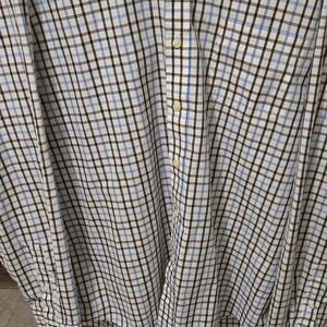 Arrow Men's Blue and Brown Plaid Shirt